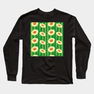 Saguaro Cactus Blossom Pattern Long Sleeve T-Shirt